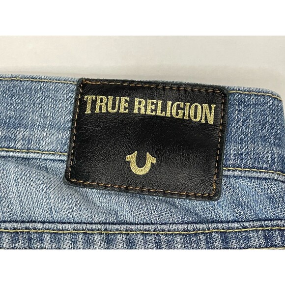 True Religion Jeans Womens 28 Relaxed Straight Distressed Ombre Raw Hem USA Y2K - Picture 15 of 15